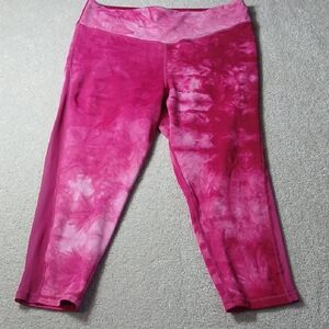 ZYIA Active Fuchsia Tie-Dye Leggings Womens Size 16 High Rise